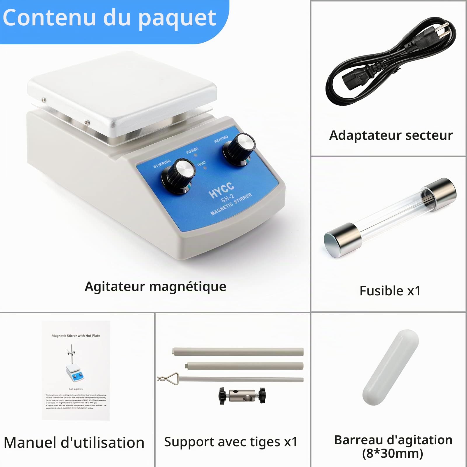 HYCC SH-2 Agitateurs Magnétiques Chauffant