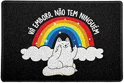 Beek Geek's Stuff Capacho/Tapete tamanho 60x40cm, modelo VÁ EMBORA, na cor preto