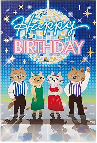 Amazon Co Jp サンリオ バースデーカード メッセージカード ミラーボールの下にネコたち Dancing Queen Abba 誕生日祝い 海外輸送可 Jpme36 2 Sanrio 文房具 オフィス用品