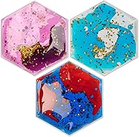 Art3d Hexagon Sensory Fidget Liquid Motion Tiles 3-Pack - Interactive Gel Play Mats for Kids Toddlers Teens ADHD Focus Toy