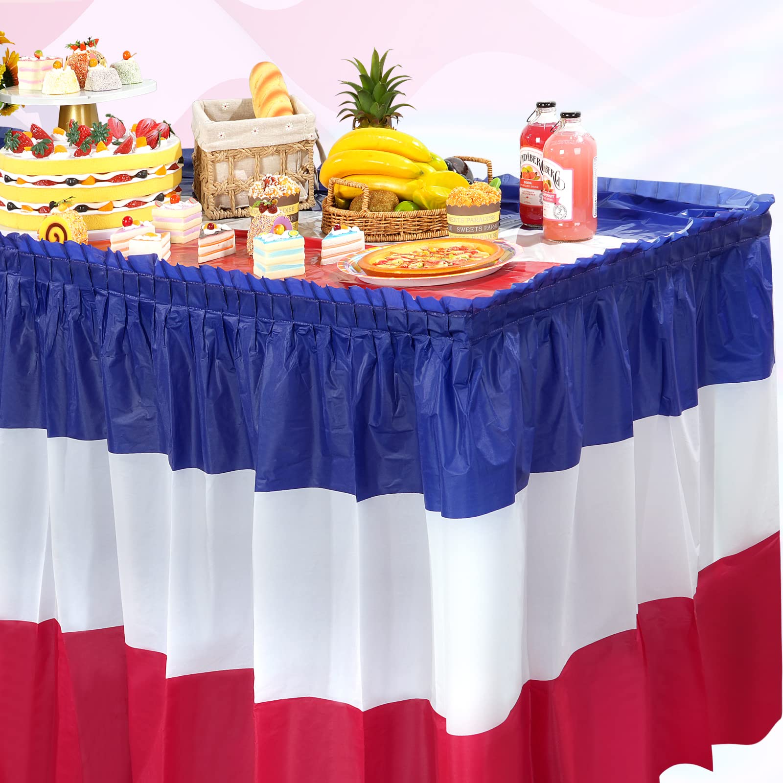 4th Of July Tablecloth, American Flag Tablecloths, 2 Pack Disposable Fourth Of July Decor Plastic Table Covers W111291386