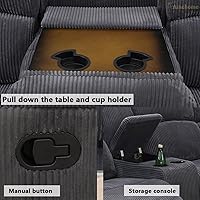Vista 4 de A Ainehome Juego de Sofá Seccional Reclinable con Almacenamiento, Juegos de Sofá de Pana Reclinables Seccionales Manuales para Sala de Estar con 3