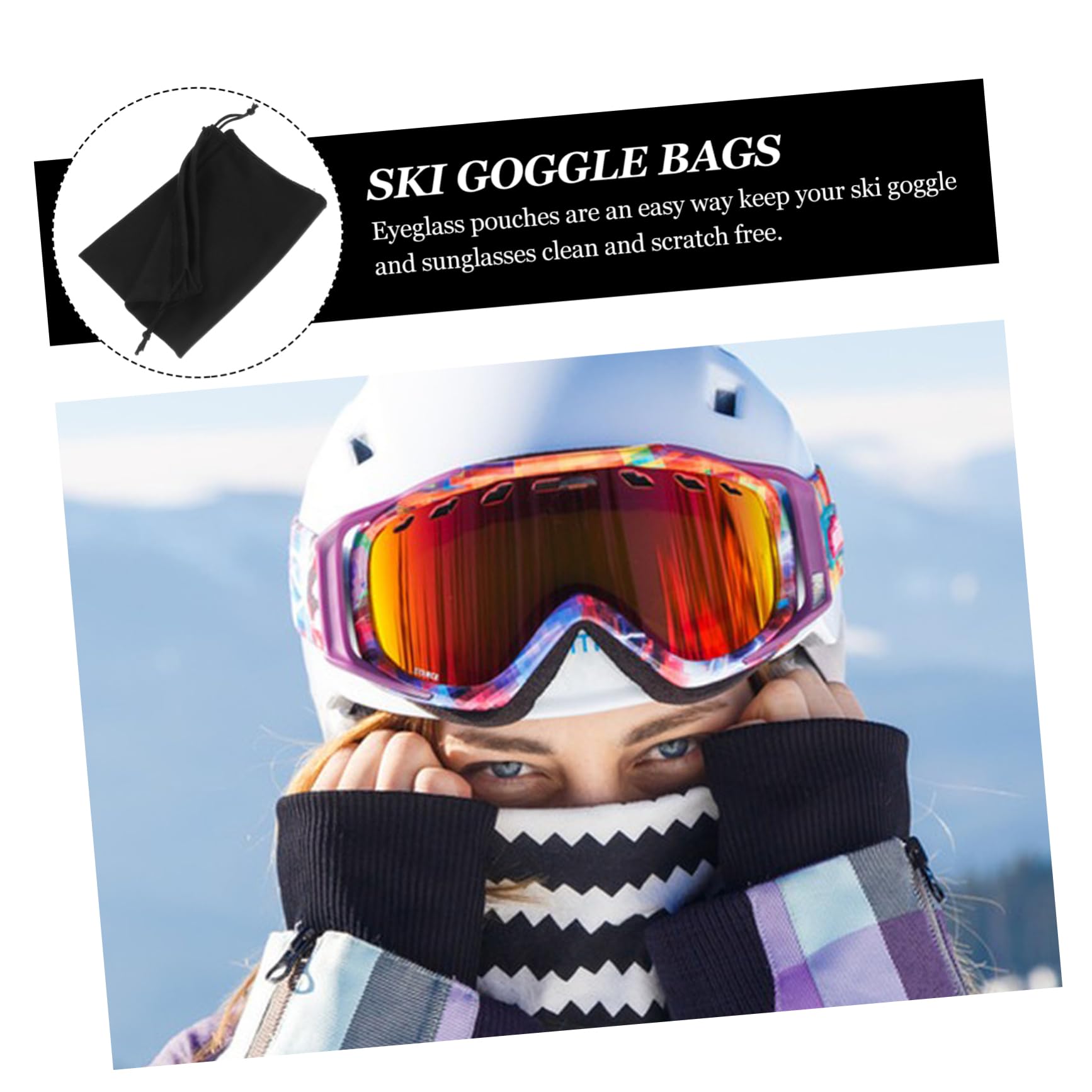 KOMBIUDA 100pièces Pochette De pour Lunettes De Ski Transport Réglables pour Masques De Neige