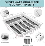 53PCS Black Silverware Set for 8 with Cutlery Drawer Organizer, Stainless Steel Flatware Set with Steak Knives, Include Spoons and Forks Set & Serving Utensils, Mirror Polished