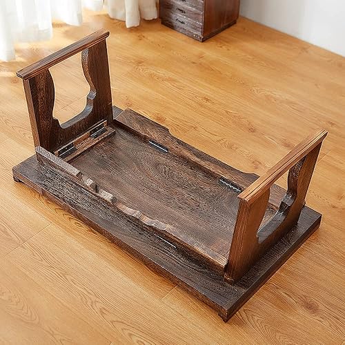 Miniatura 6 de SINOBEST Escritorio de cama para laptop con patas plegables, mesa de bandeja para servir desayuno en la cama, mesa de piso de estilo japonés para té