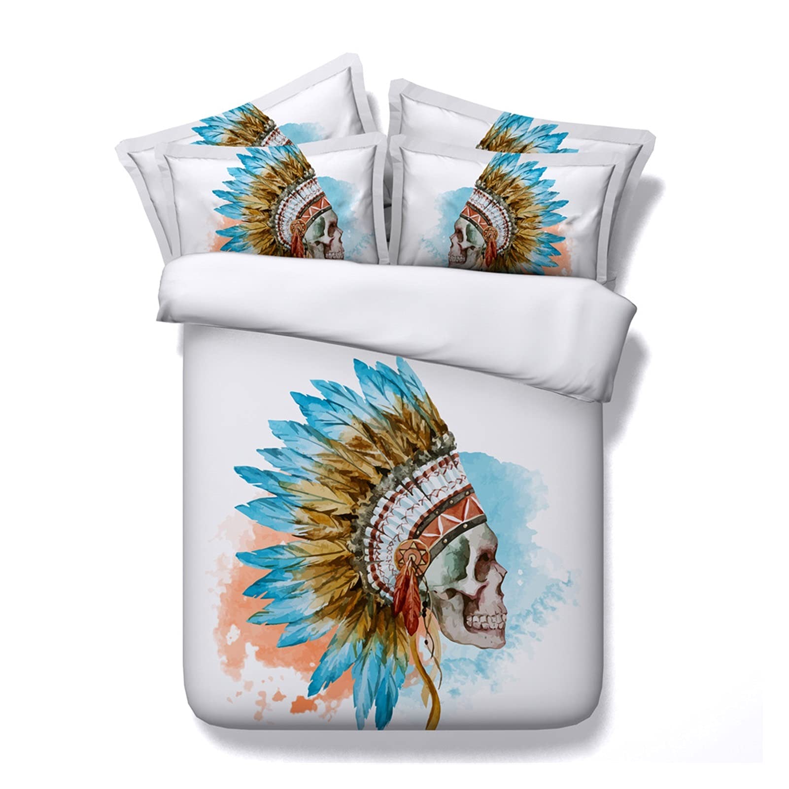 Housse de couette King Boho Sugar Skull 3D avec taies d'oreiller enfants et adultes