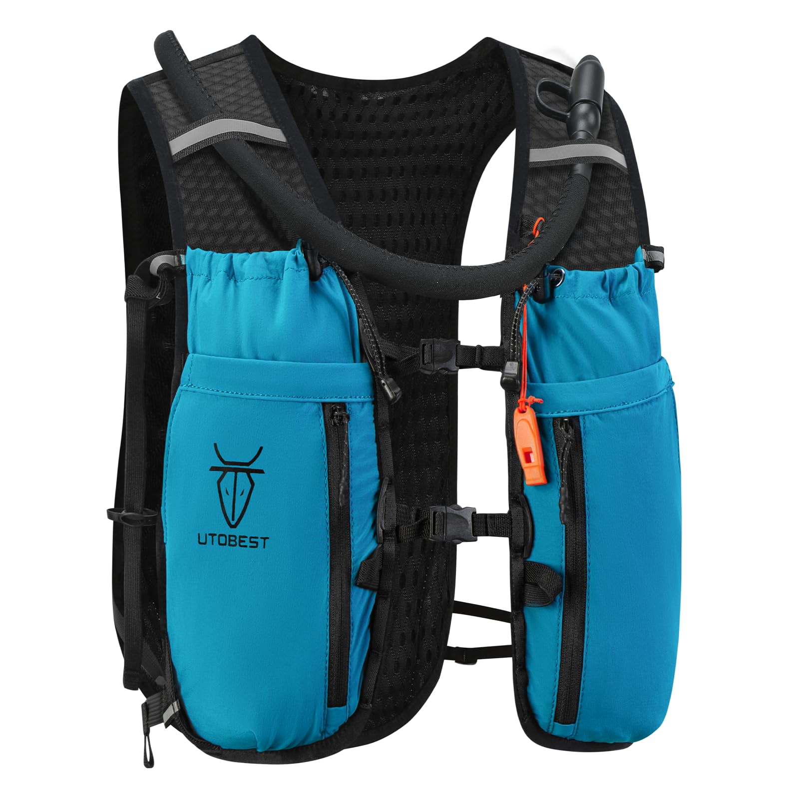 UTOBEST Running Vest Running Backpacks Lightweight Hydration Pack 10L, with 2L Water Bladder, Blue, XL