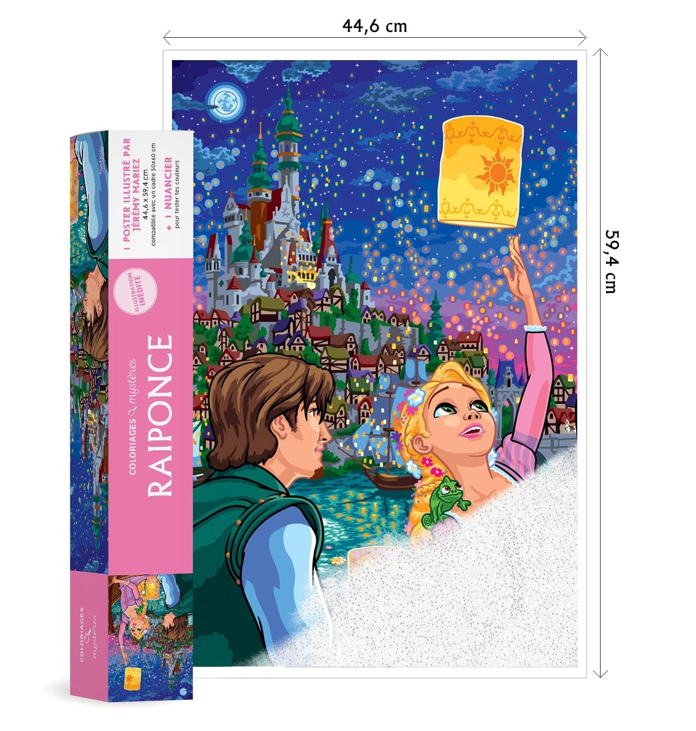 Coloriages Mystères - Poster Disney Raiponce: Colorie les chiffres et découvre l'image