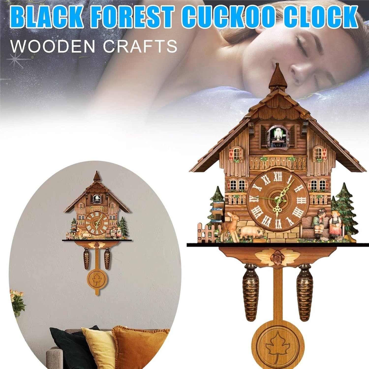 Cuckoo Clock Living Room Vintage Style Forest Cuckoo Alarm Clock Wall Table Ative Home Alarm Clock