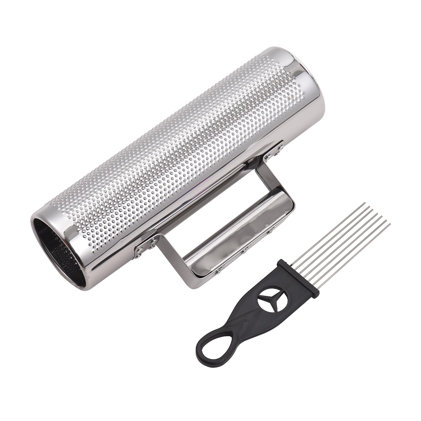 Guiro shaker in acciaio inossidabile da 12 pollici, shaker a percussione in metallo professionale con raschietto, strumento di strumenti musicali di guiro di sabbia di sabbia per (10 pollici)