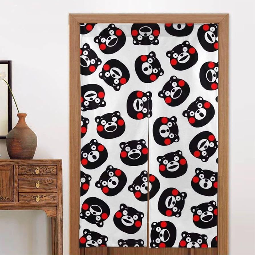 Amazon｜くまモン のれん 洗える 暖簾 和風 目隠し 遮光 ロング