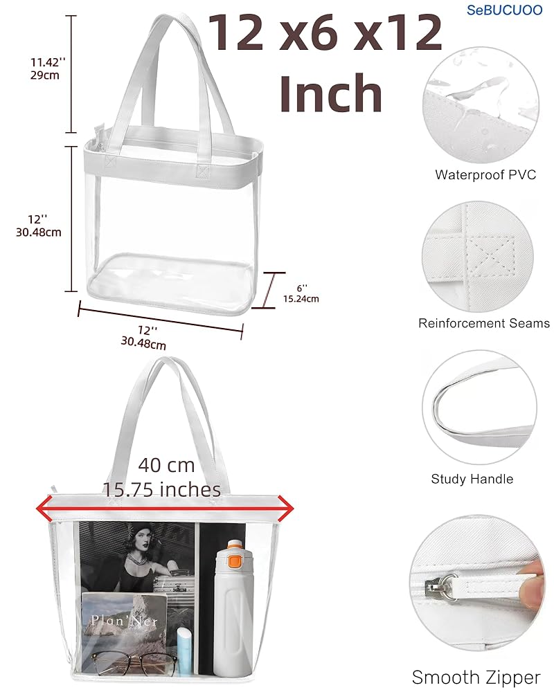 12x12x6 Clear Bag Arouvog Clear Sling Bag, Stadium Mini Pvc Crossbody  Shoulder Clear Stadium Bag 12 X 12 X 6
