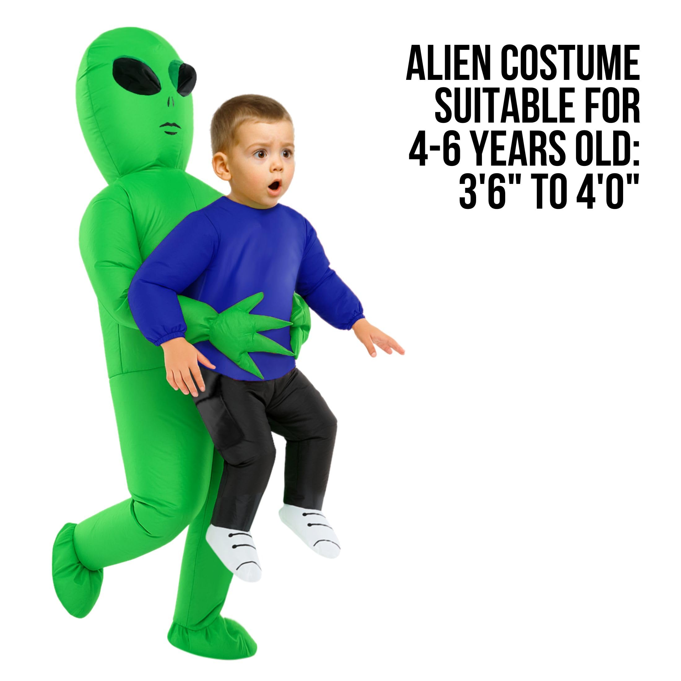 Morph Alien Costume Kids (4-6yrs), Inflatable Aliens Costumes, Blow Up Alien Costume Boys, Halloween Costumes for Kids - Image 2