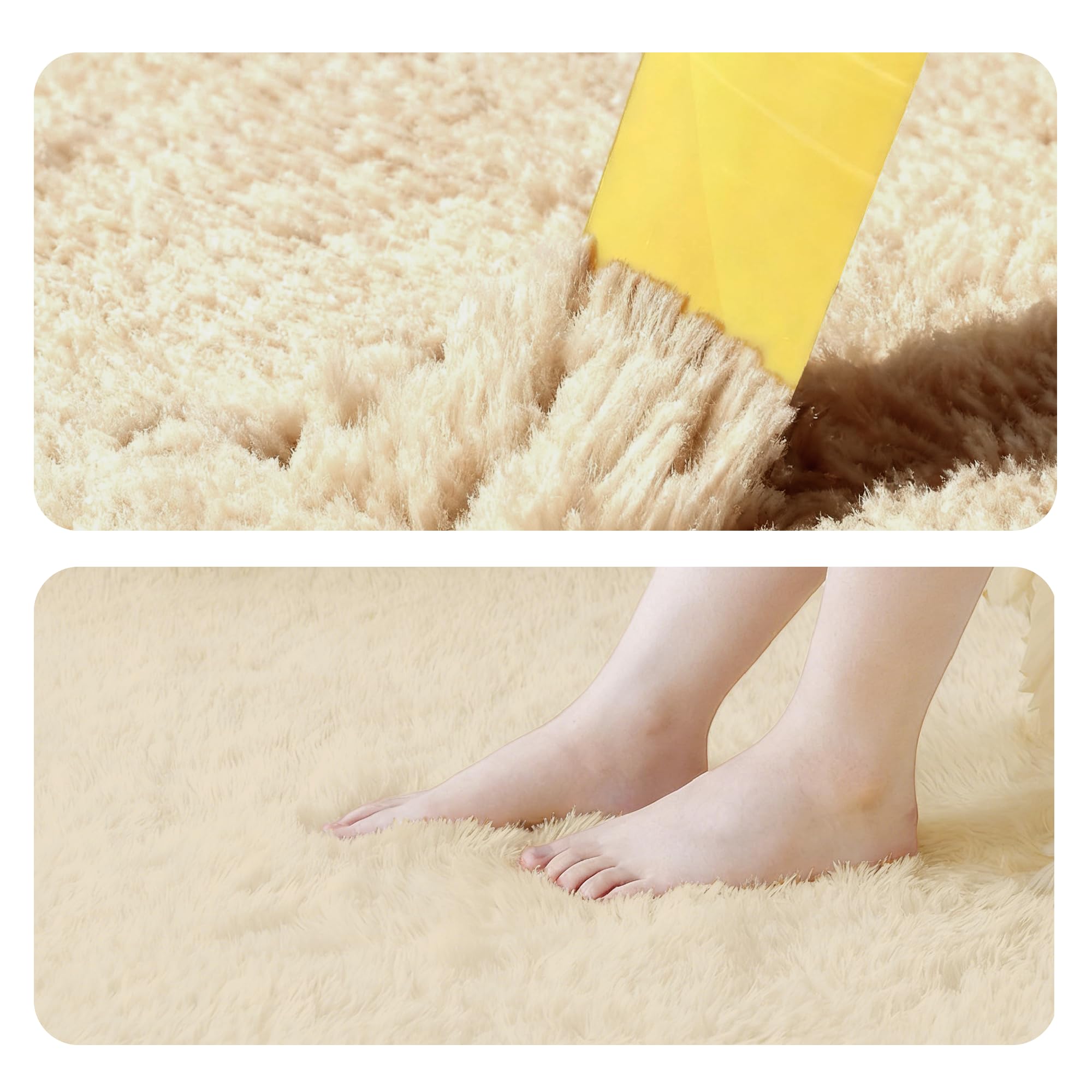Amazon | 洗えるラグ 190 x 190 cm 滑り止め付柔らかい厚みカーペット
