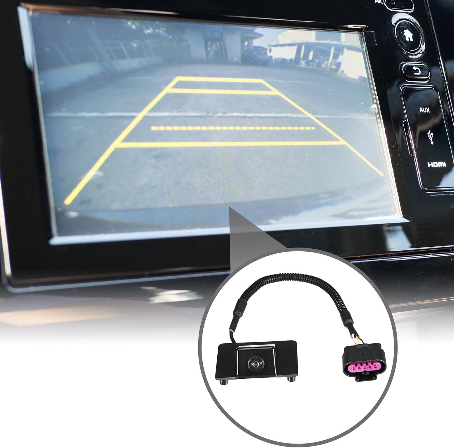 Rear View Back Up Camera No.15173619 - Car Rear Park Assist Reverse Camera - for Chevrolet Suburban 1500 2500 3500 2008 Plastic Black - 1 Pc