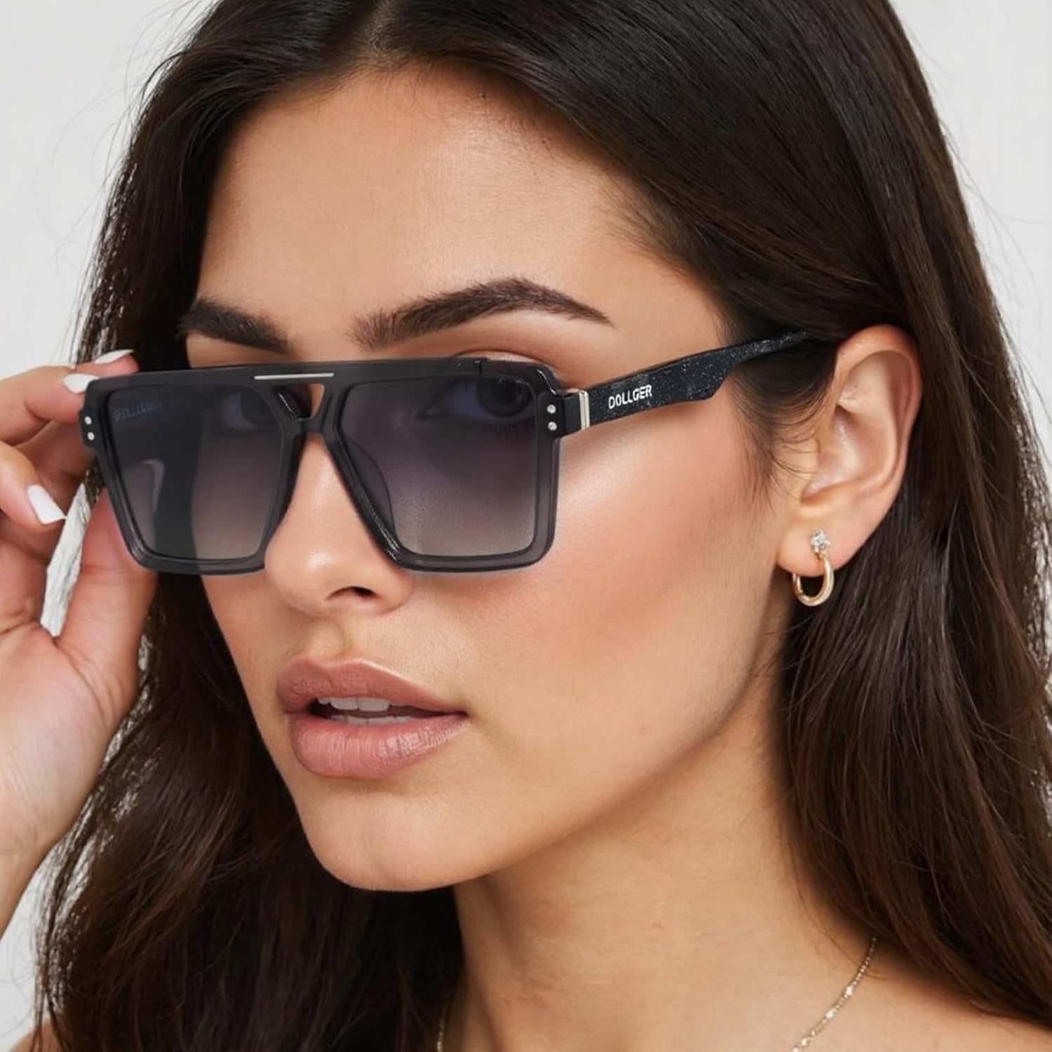 Trendy Oversized Polarized Square Sunglasses for Men and Women – Stylish UV Protection Shades D1240309