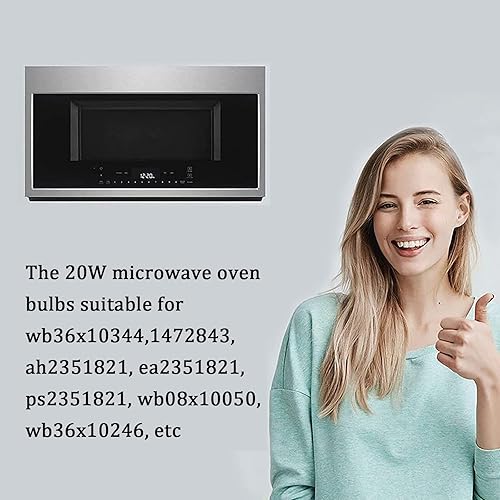 Miniatura 6 de Bombilla de microondas para GE Samsung Kenmore Maytag Elite sobre la estufa, horno microondas, luz nocturnaestufa G8 120V 20W bajo microondas,