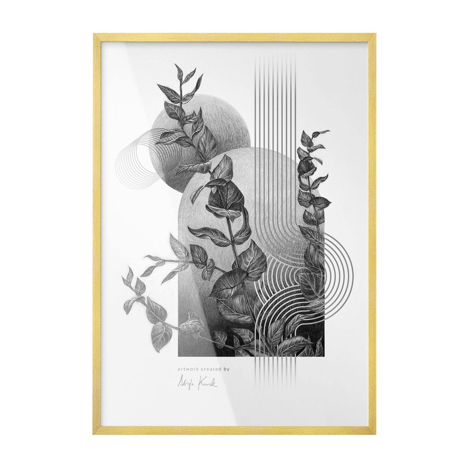 Cadre photo et cadre pour affiches 70x100 cm or suspendu en plastique