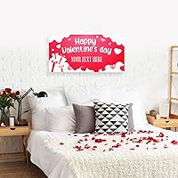 Vista 117 de Cartel de fondo personalizado para el día de San Valentín, decoración de San Valentín, letrero de vinilo con texto en inglés "Be My Valentine