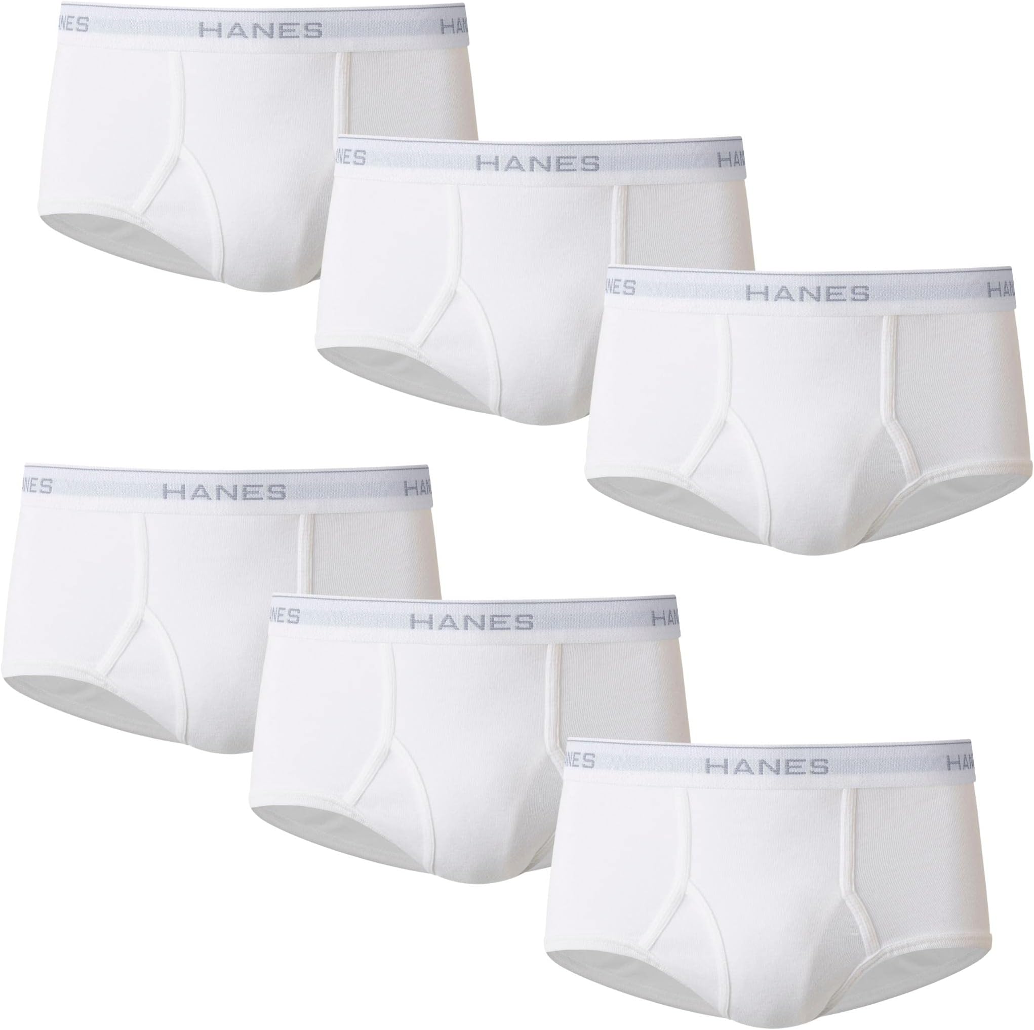 Hanes Men's Men's Underwear Briefs Pack, Full-rise White Cotton Briefs, Brief Underwear, Moisture-wicking Briefs Briefs (pack of 6)