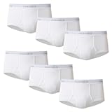 Mens Moisture-wicking Cotton Briefs, Available In White And Black, Multi-packs, White - 6 Pack, Large US