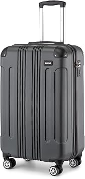 Kono Cabin Suitcase ABS Lightweight Hard Shell Carry on Luggage Grey