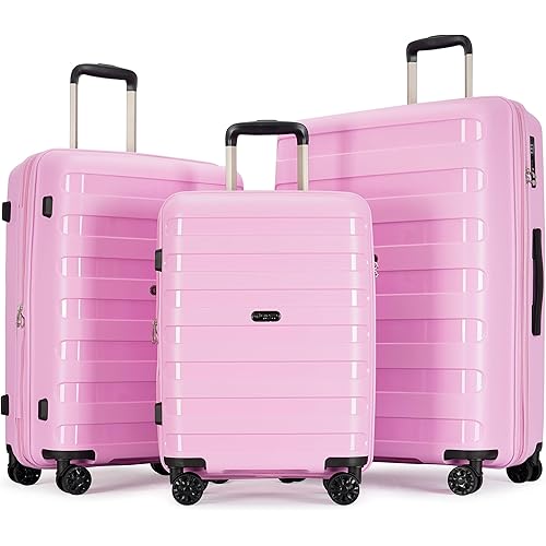 3-piece set includes 20-inch, 24-inch, 28-inch luggage with scratch-resistant PP material, Super light, thickened, large-capacity suitcase