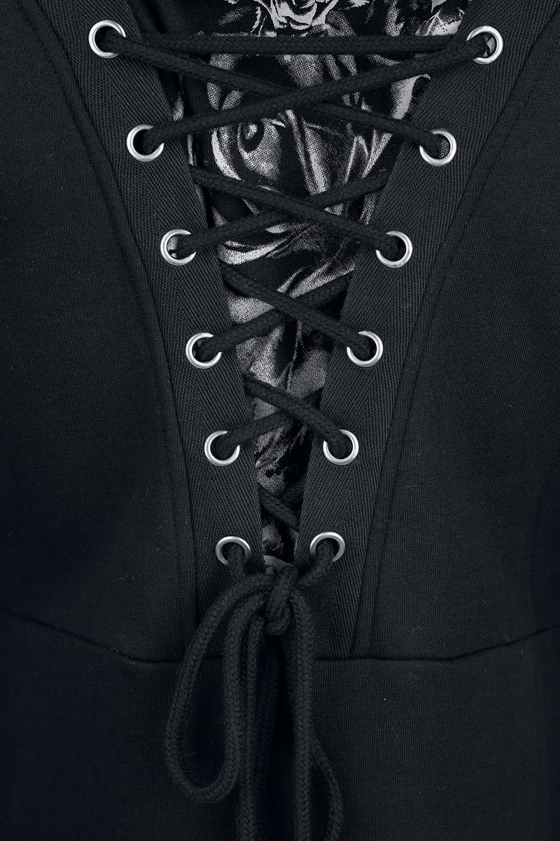 Black Premium by EMP Damen schwarze Kapuzenjacke mit Schnürungen