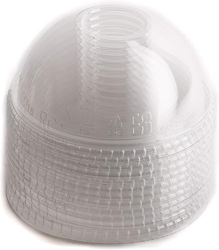 Miniatura 2 de EcoQuality [500 unidades] Tapas de cúpula desechables de plástico para vasos de PET de tamaño estándar de 12 a 24 onzas, tapas de vaso transparentes