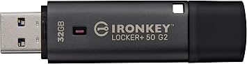 Kingston Ironkey Locker+ 50 G2 32GB Encrypted USB Drive | FIPS 197 | AES-XTS Protection | Multi-Password Security | USB 3.2 Gen 1 | IKLP50G2/32GB