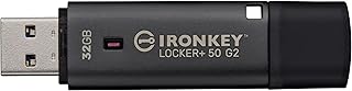 Kingston Ironkey Locker+ 50 G2 Clé USB cryptée 32 Go | FIPS 197 | Protection AES-XTS | Sécurité multi-mots de passe | USB 3.2 Gen 1 | IKLP50G2/32 Go