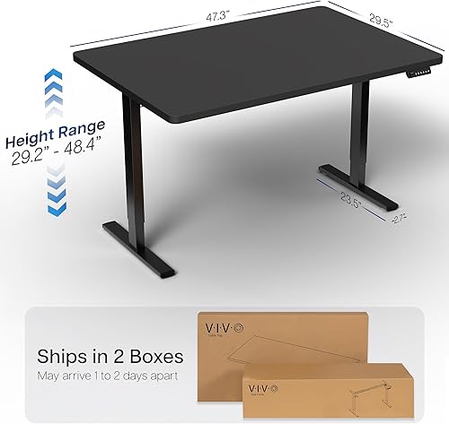 Vista 221 de VIVO DESK-KIT-1W6G - Escritorio eléctrico de pie de 60 x 24 pulgadas, ajuste de altura de memoria, serie 1B, parte superior de nogal oscuro de una