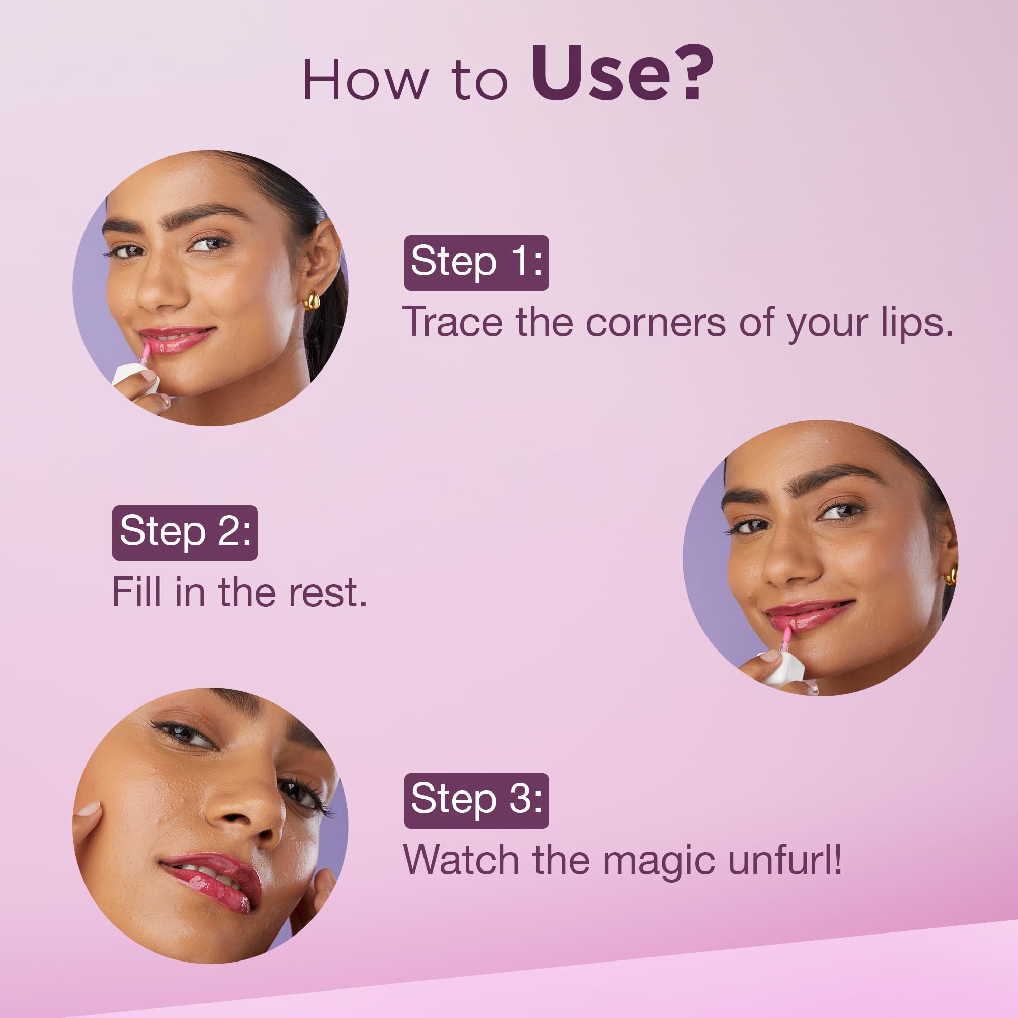 Hilary Rhoda Juicy Punch Lip Oil | Non-Greasy & Glossy Soft Finish | PH Colour-Changing Lip Oil | Keeps Lips Plump & Supple | Pack of 4 | 3.4ml X 4 4