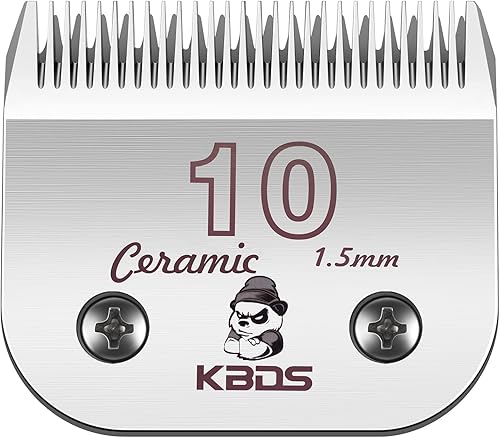 KBDS Cuchillas de cerámica desmontables para mascotas tamaño 10 compatible con la mayoría de los cortadores Andis Oster Wahl A5 hechas de cortador
