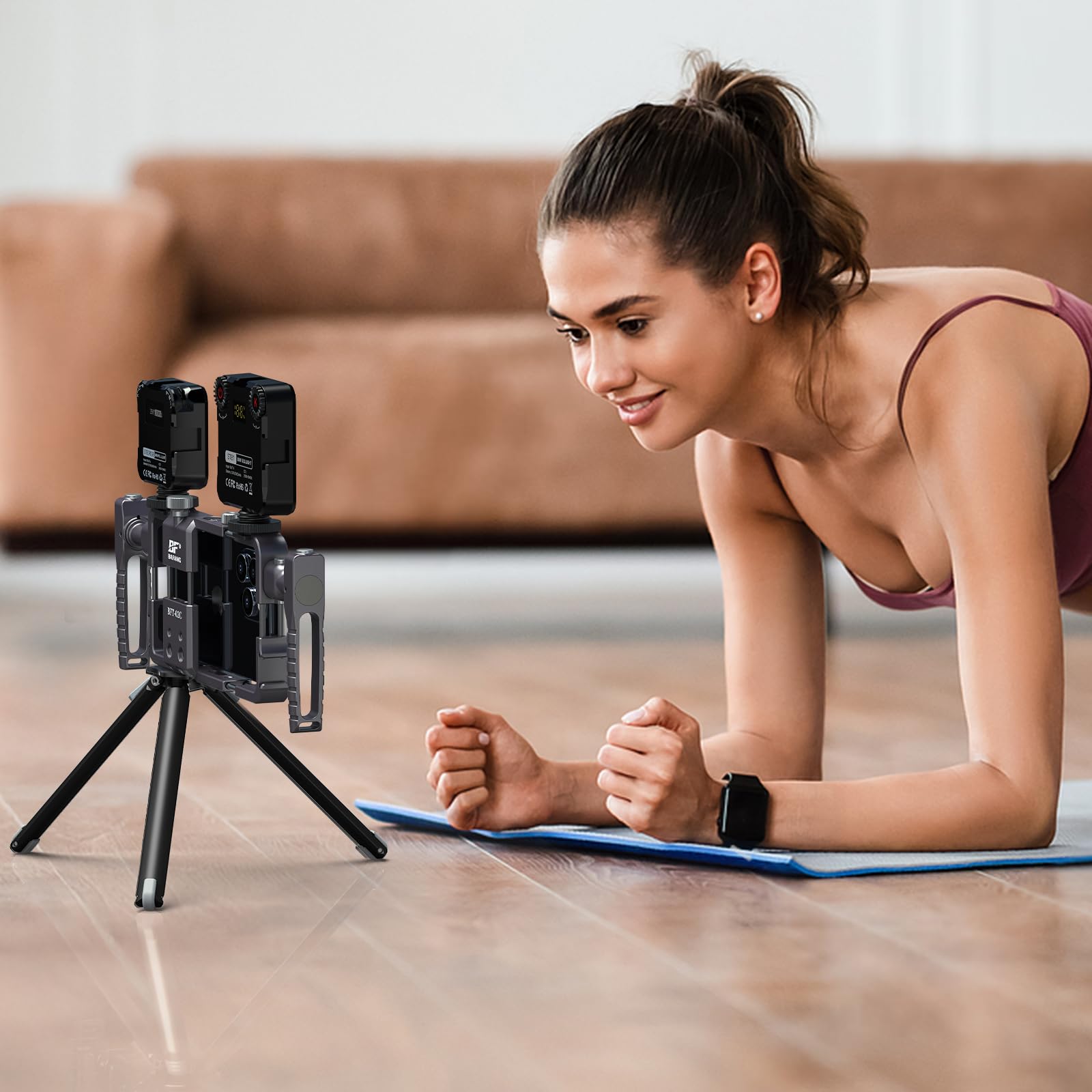 Jaula universal para teléfono, kit de aparejo de video para smartphone con asas, kit de video móvil todo en uno, kit universal de aparejo de video de teléfono de liberación rápida, estabilizador de