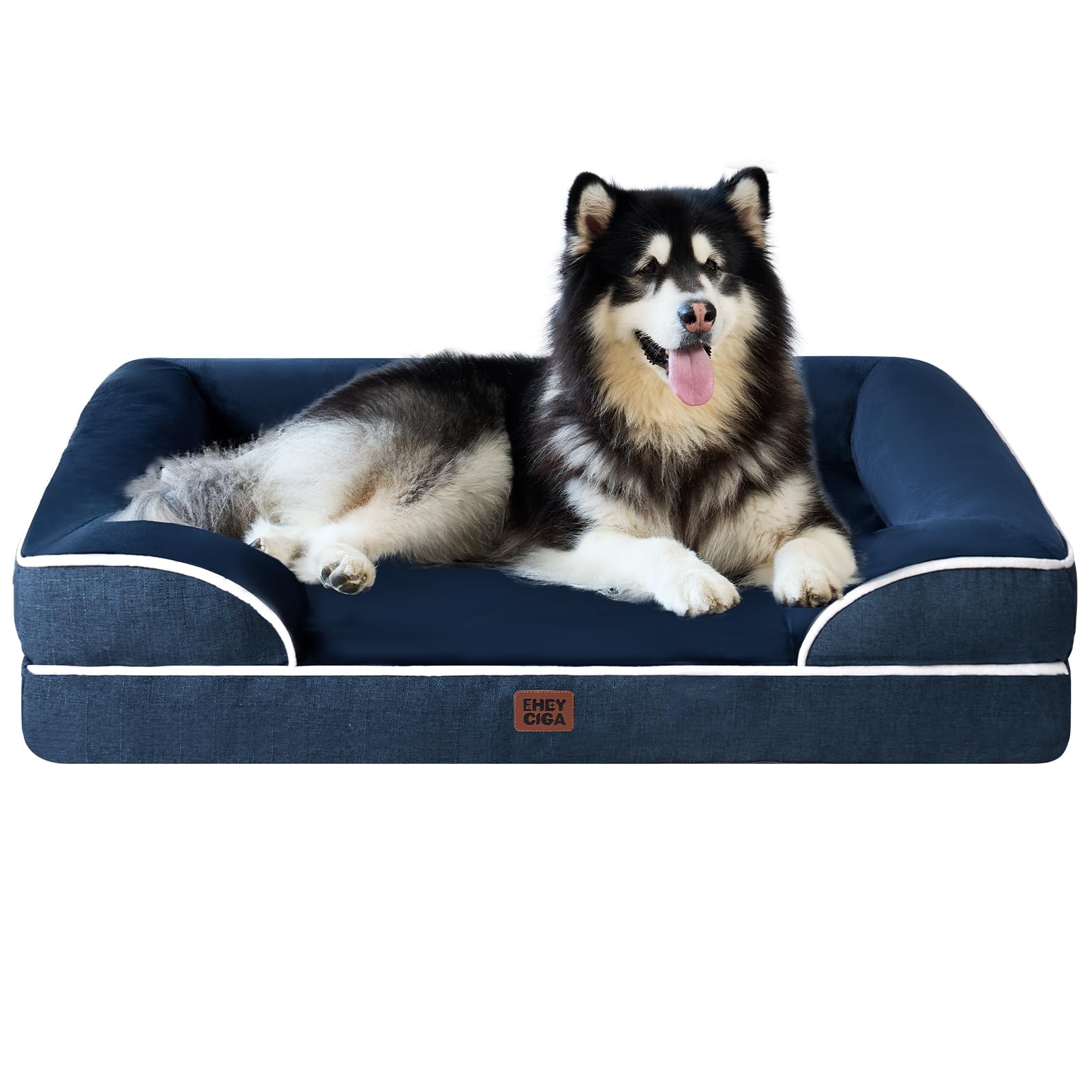 EHEYCIGA Orthopädisches Hundebett, Memory Foam Hundekorb, Waschbar Hundesofa Wasserdicht rutschfest, Hundecouch mit Hohem Rand