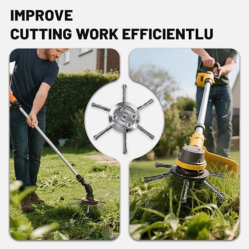 Miniatura 4 de OXT Cuchilla de recortadora con cable irrompible de 8 pulgadas, cabezal de recortador de cepillo de alambre de acero