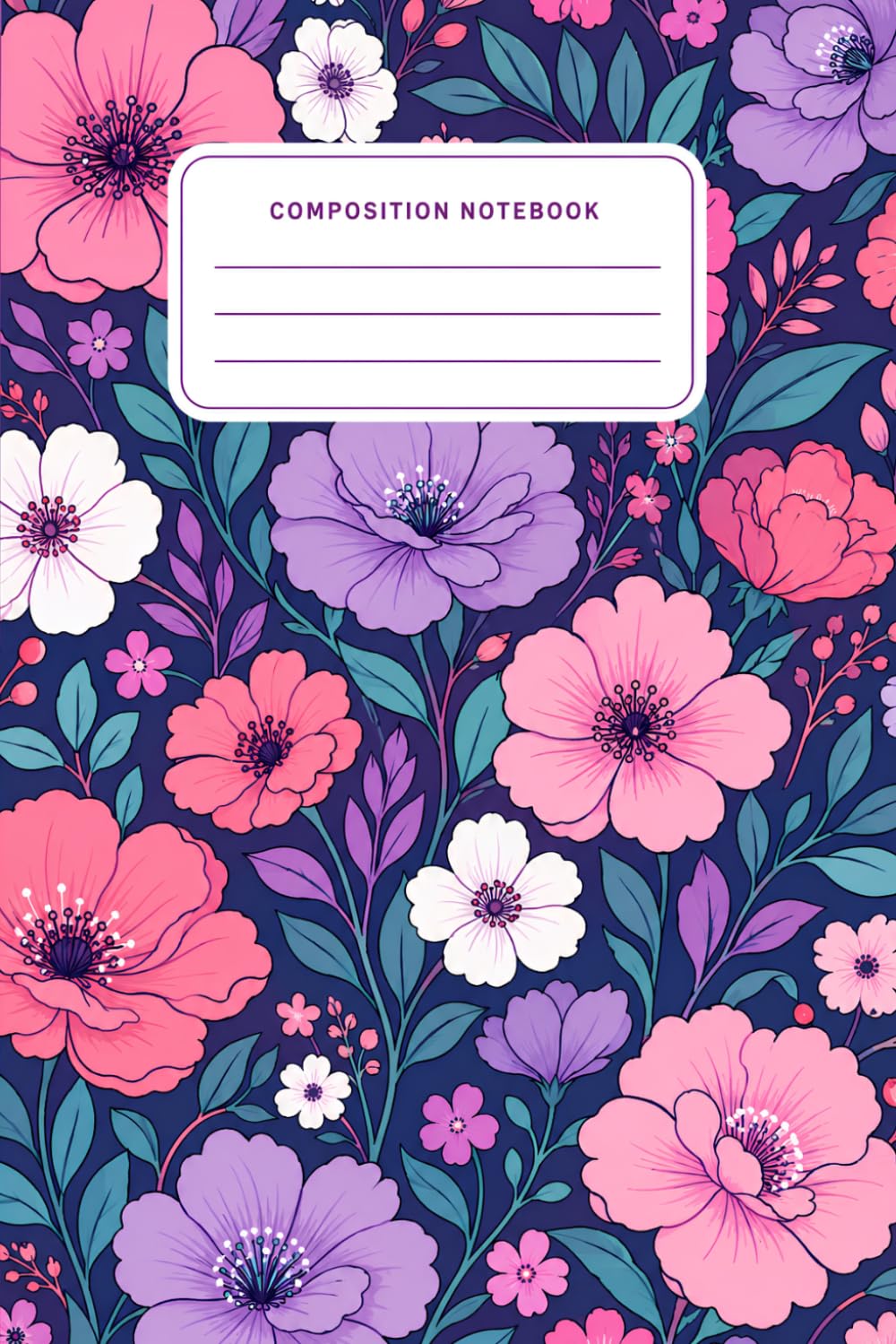 Composition Notebook Floral: College Ruled Journal for School, Work & Everyday Writing