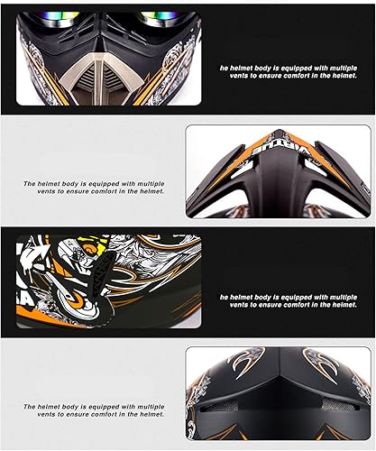 Miniatura 3 de HCYPUNK Cascos de motocross Bluetooth para adultos casco de motocross aprobado por DOTECE perfecto para motocicletas de motocross motocross