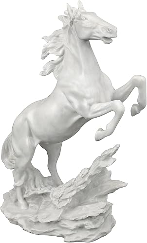 Design Toscano Untamed Beauty - Estatua de caballo de mármol consolidado, color blanco