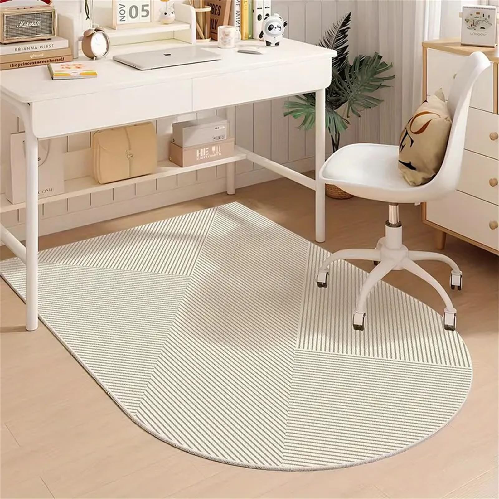 Hixingo Office Chair Mat for Carpeted and Hardwood Floors, Non-Slip Rolling Chair Desk Rug TPE Carpet Floor Protecto-Easy Glide (Aesthetics 4,90 * 150cm)