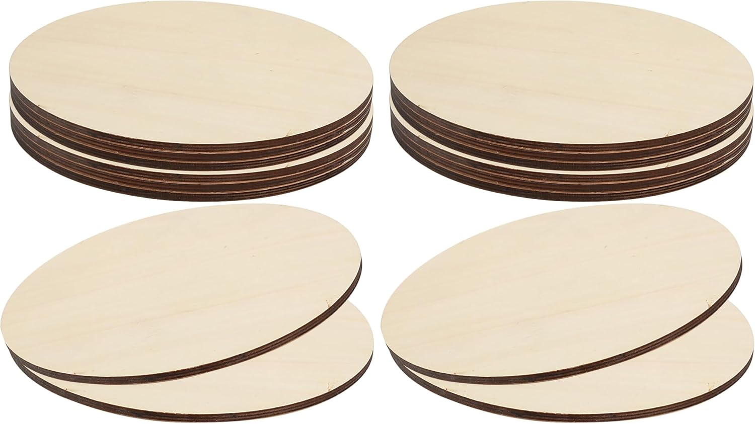SHEUTSAN 8 PCS 10 Inch Round Basswood Circles, 1/4 Inch Thick Unfinished Wood Blank Rounds, 6mm Wooden Discs Cutouts for Painting Door Designs Furniture Decoration (Pack of 2)