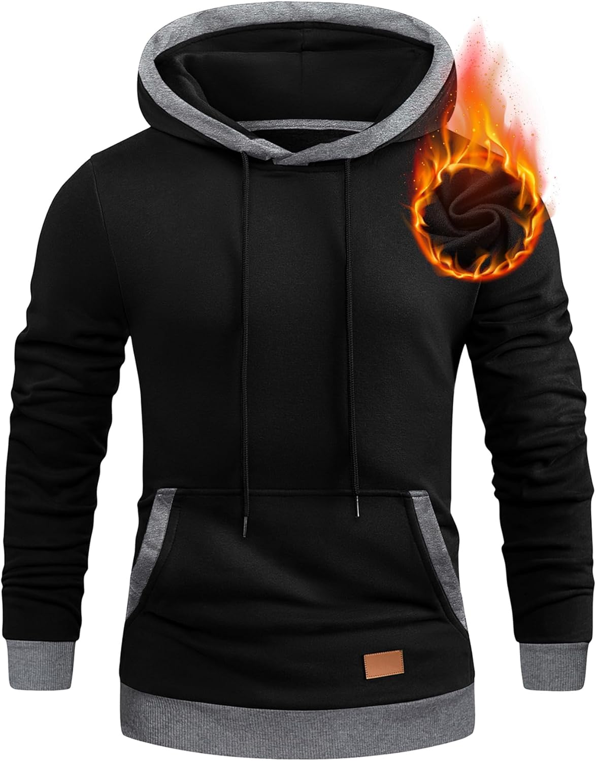 JMIERR Men's Cotton Casual Hoodies Sweatshirts Fashion Long Sleeve Drawstring Fleece Pullover Hoodie with Pockets - Image 5