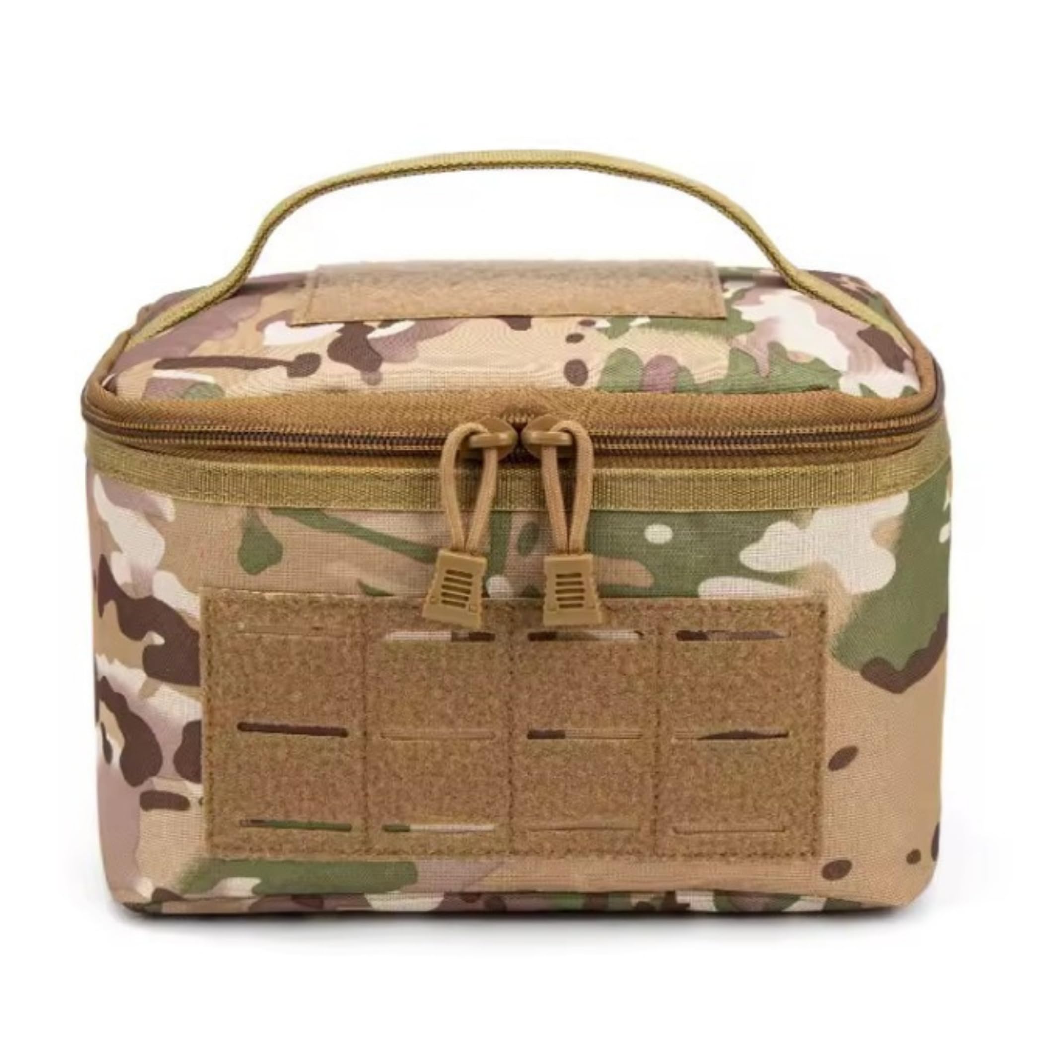 Tactical Outdoor Camping Bag Fishing Tackle Lure Storage Pouch, Waterproof 600D Oxford Fabric MOLLE System Utility Bag for Hiking Hunting Travel Gear, Army Camouflage