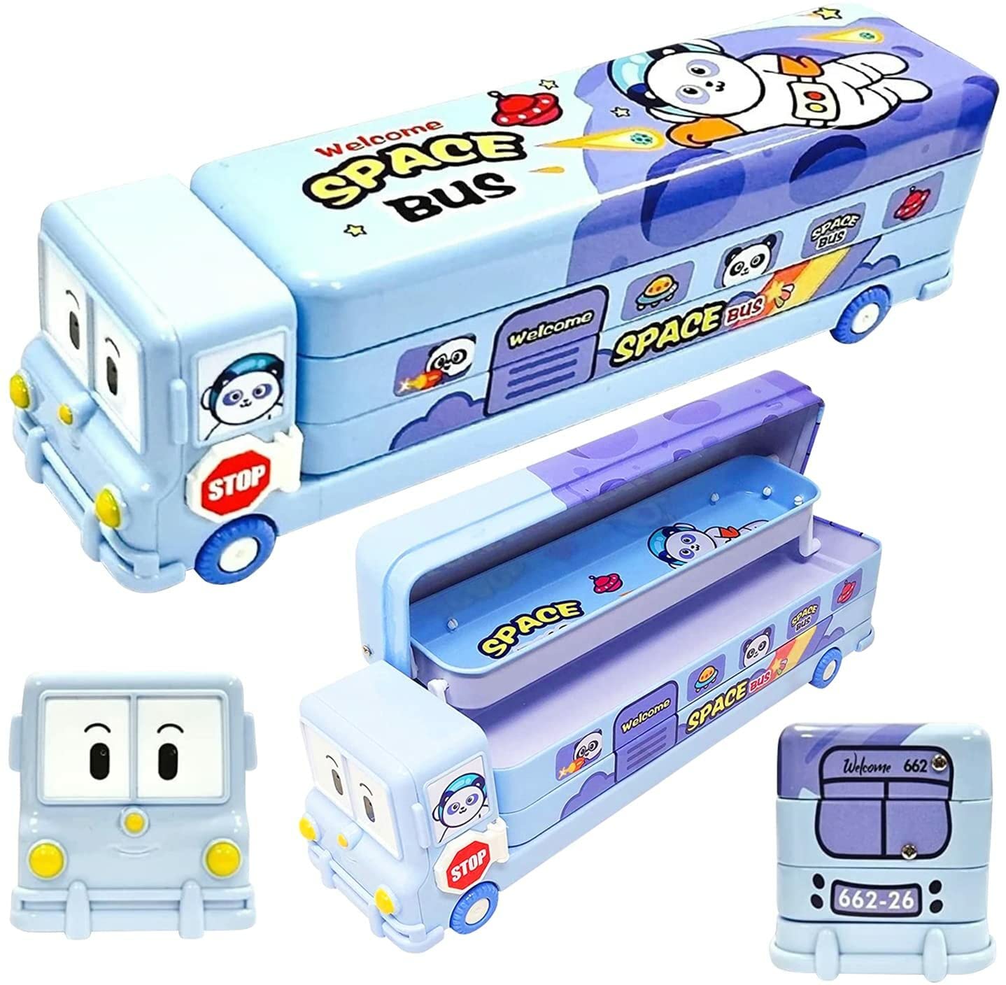 AMB School Blue Bus Pencil Box Boys-Compass Box with Wheel, Stylish School Bus Pencil Box for Boys, Pencil Box Bus Toys for Kids 3+ Years can Also be Used as Kids Geometry Box (B0BT1S475S) Amazon Price History, Amazon Price Tracker