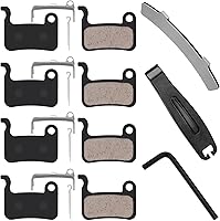 PACYTION 4 Pairs Shimano Bike Brake Pads + 3 Tools | XT SLX Deore XTR Hone Saint LX Disc MTB Pads Semi-Metallic