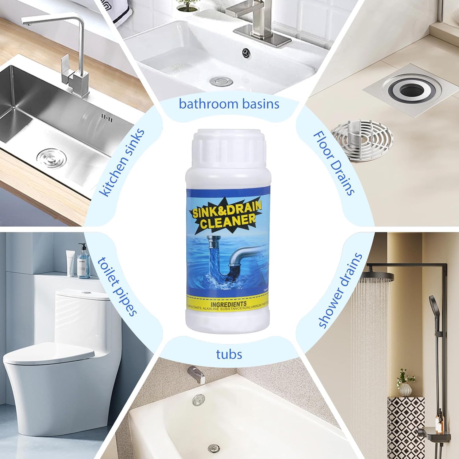 Powerful Sink Drain Cleaner - Fast Foaming Pipeline Dredging Agent(5pcs)