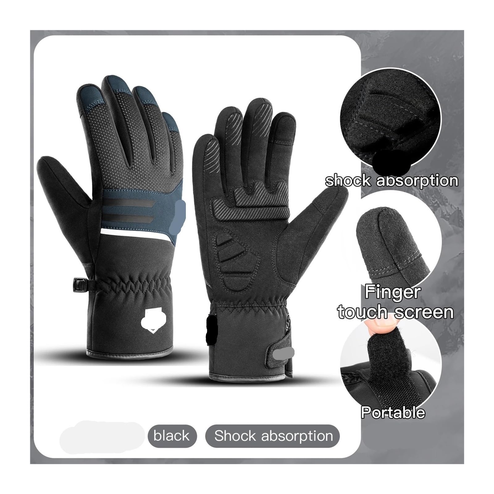 Guanti Invernali Uomo Uomini guanti ciclisti impermeabili invernali sportivi for esterni che corre in moto screen screen guanti non slittati senza slitta
