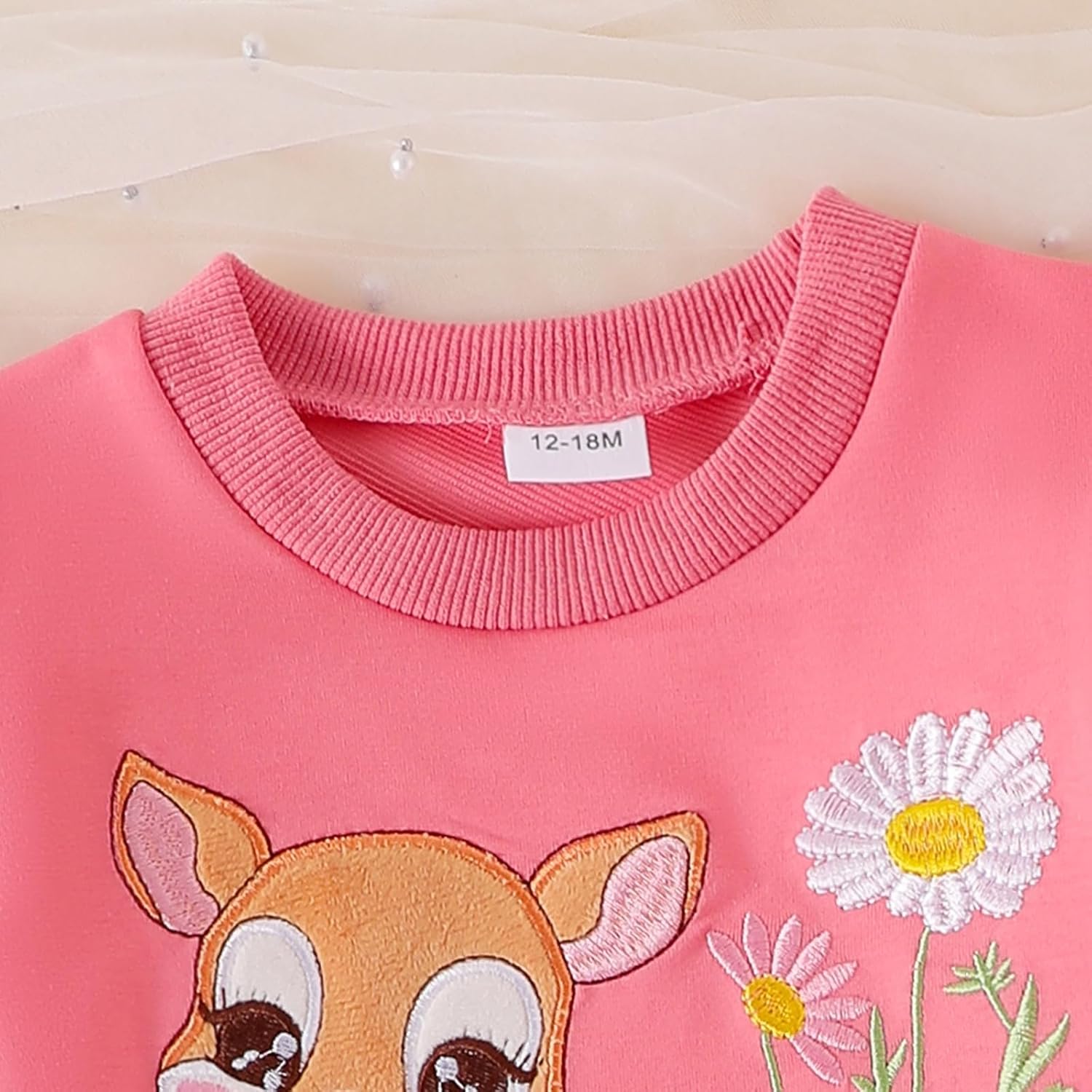 Toddler Baby Girl Clothes Infant Sweatshirt Fall Winter Long Sleeve Ruffled Cartoon Outfit Jeans Pants Set 1-5 Years - Image 7