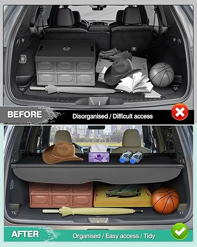 Miniatura 304 de Powerty Cubierta de Carga para Accesorios Kia Sportage 2023-2025 2026, Textura de Lona Cubierta Retráctil para Maletero Trasero de Carga de Equipaje